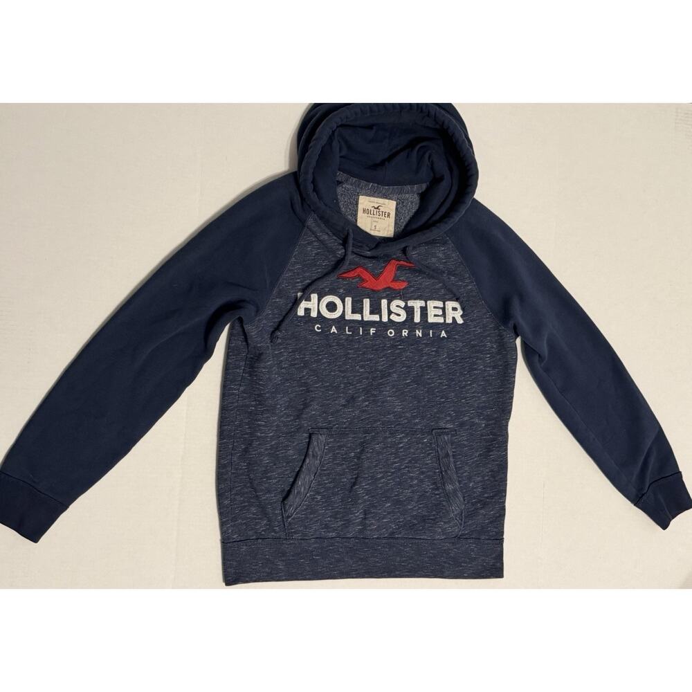 Hollister Navy Blue Hoodie Pullover Sweatshirt Medium